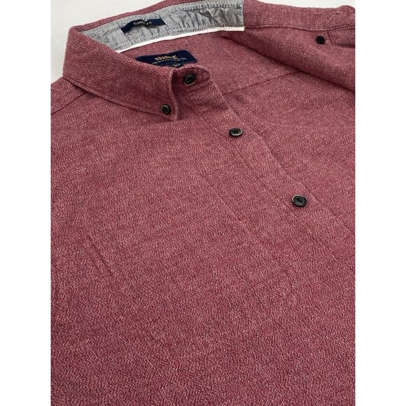 Roark Revival Ritual Button Up Shirt Men's S Heather Burgundy Long Sleeve - Picture 9 of 16